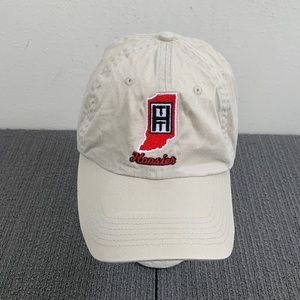 Indiana Hoosier Baseball Hat Unisex Adjustable Beige Strapback Cap Big X